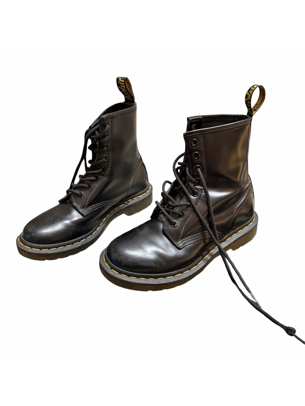 Doc Martens AirWair 11821 8-Eye Combat Boots Black Leather Women’s Size 6